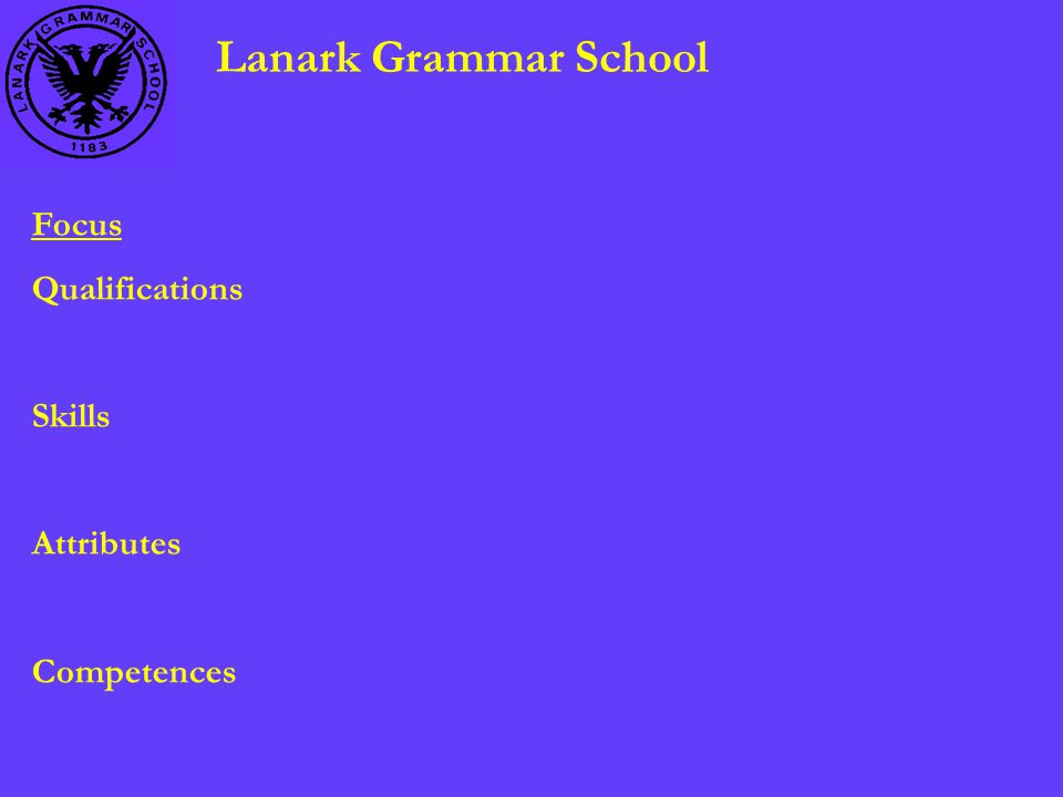 Lanark Grammar School Focus Qualifications Skills Attributes Competences