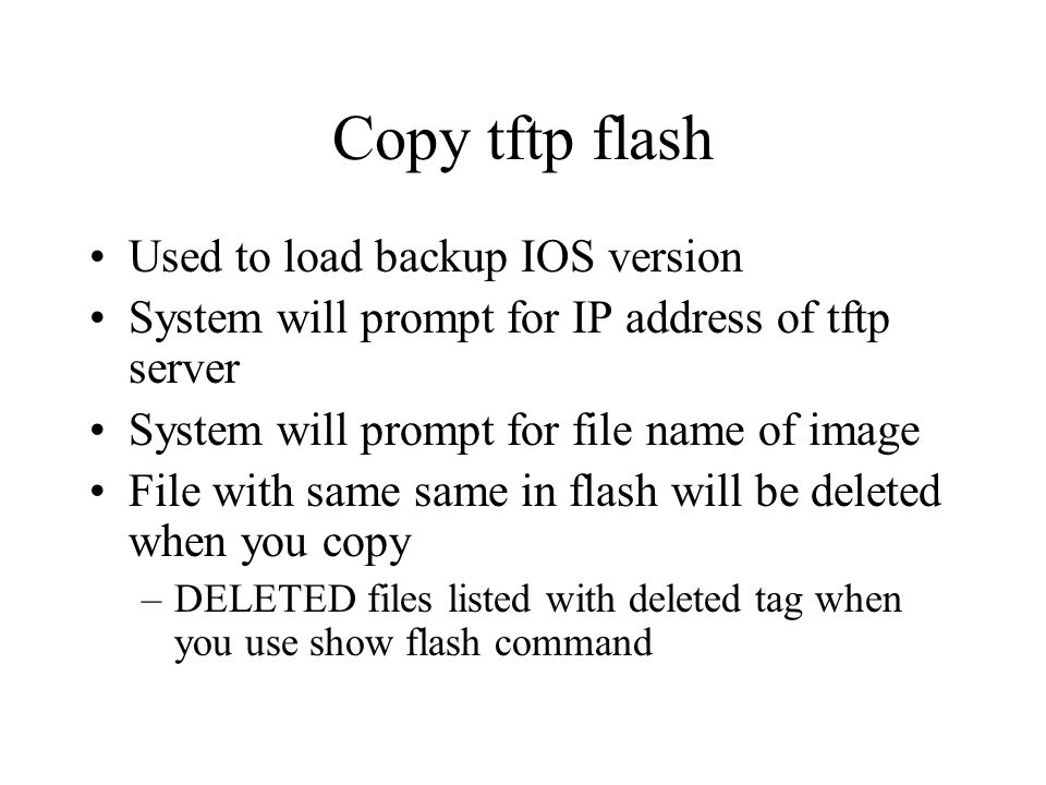 copy tftp flash command