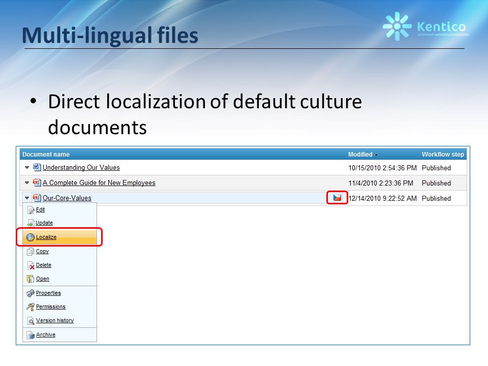 Multi-lingual files Direct localization of default culture documents