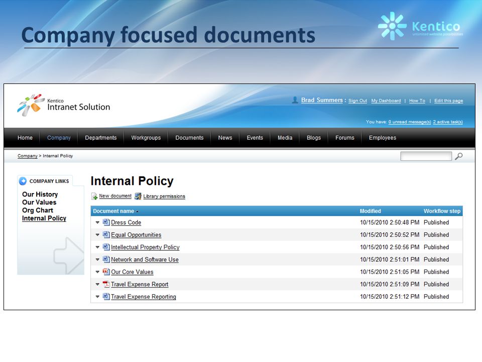 Company focused documents