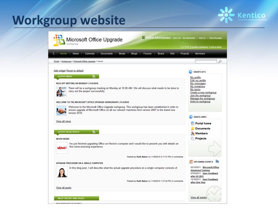 Workgroup website