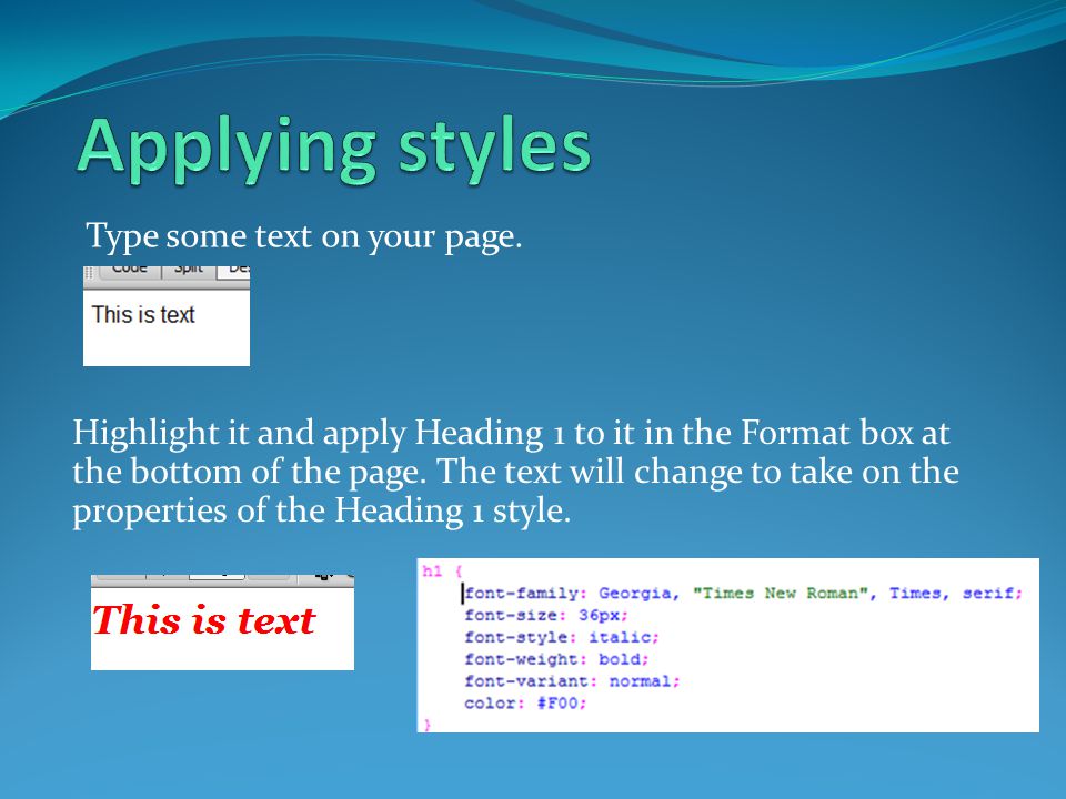 Highlight it and apply Heading 1 to it in the Format box at the bottom of the page.