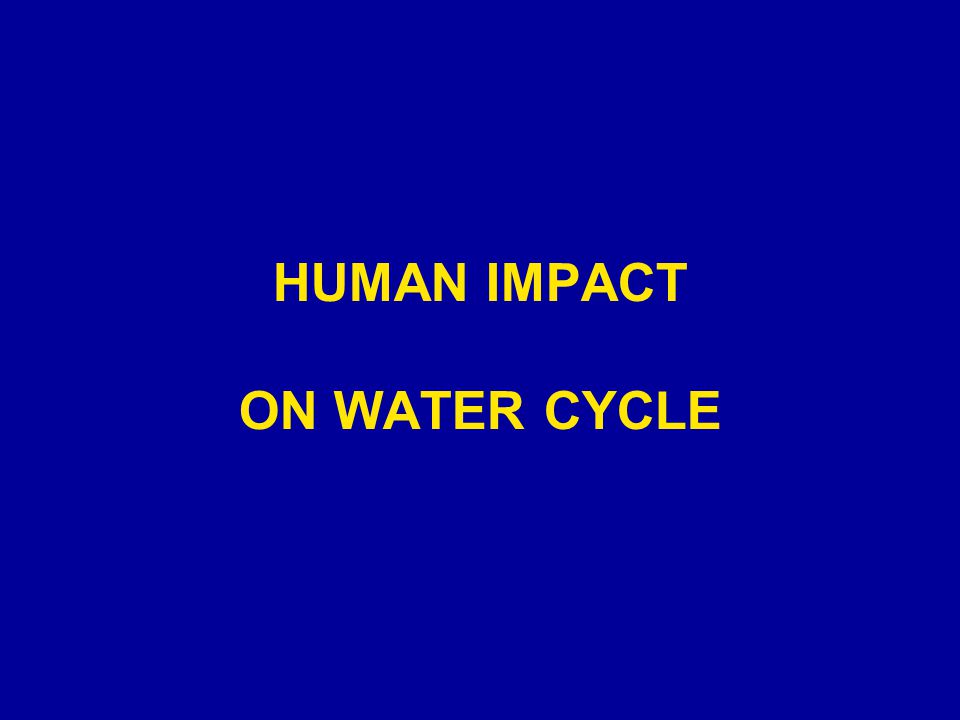 HUMAN IMPACT ON WATER CYCLE