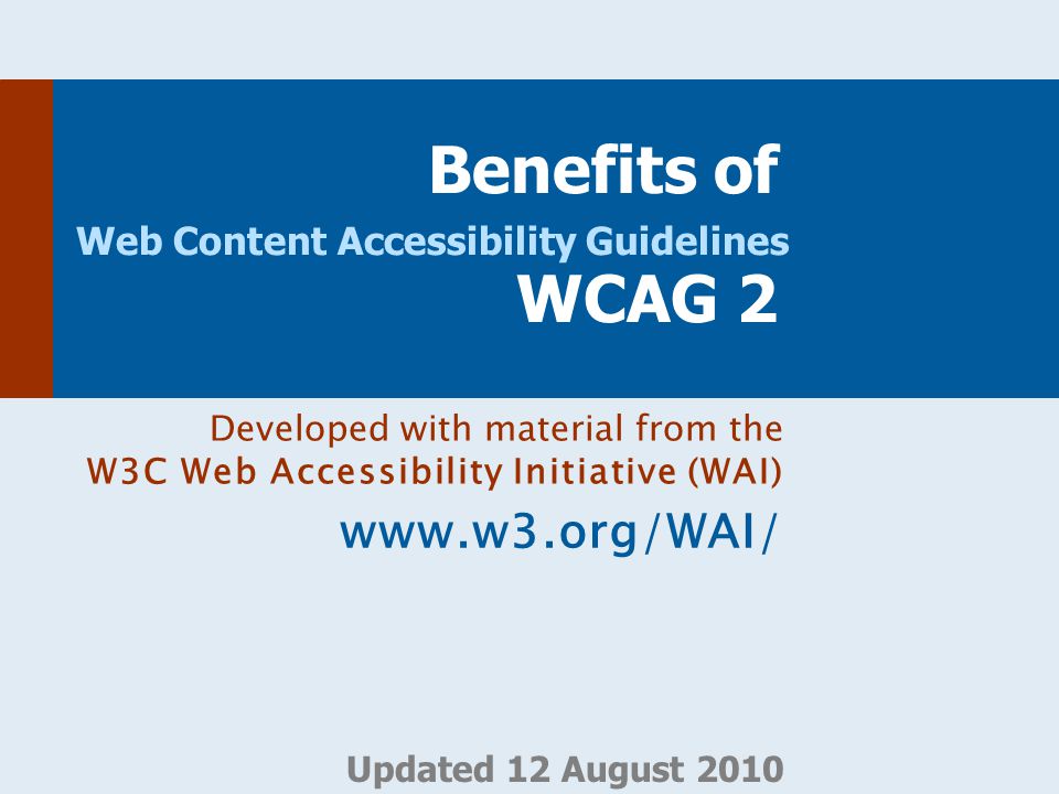 Developed with material from W3C Web Accessibility Initiative (WAI)  IMPORTANT: Instructions Please read carefully the Instructions for. - ppt  download