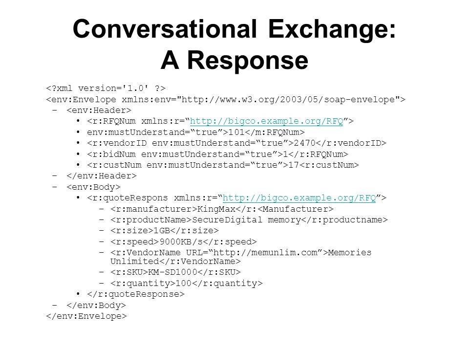 Conversational Exchange: A Response –   env:mustUnderstand= true > –   – KingMax – SecureDigital memory – 1GB – 9000KB/s – Memories Unlimited – KM-SD1000 – 100 –