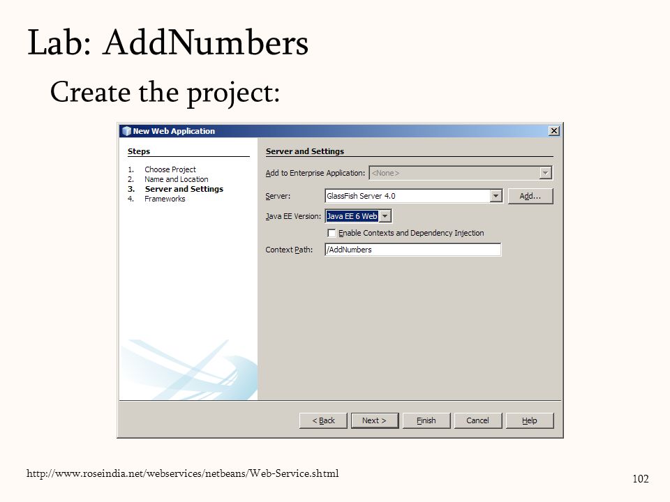102 Create the project: Lab: AddNumbers