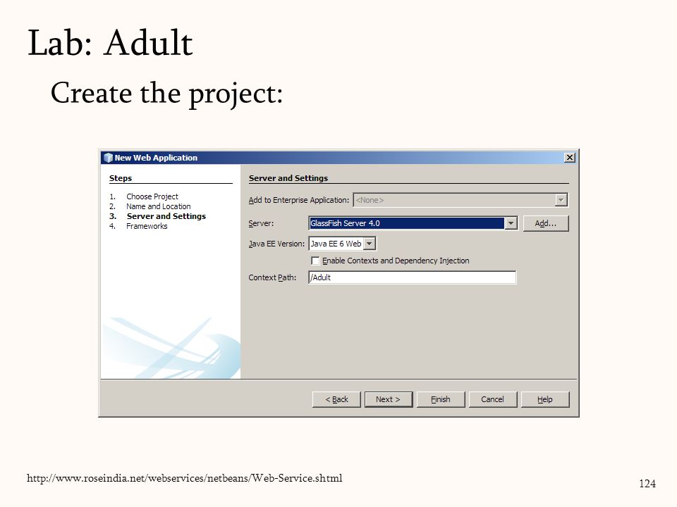 124 Create the project:   Lab: Adult