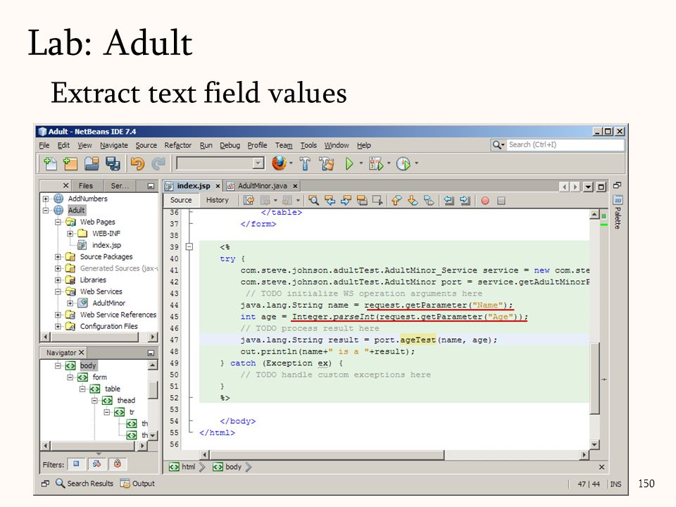 150 Lab: Adult Extract text field values