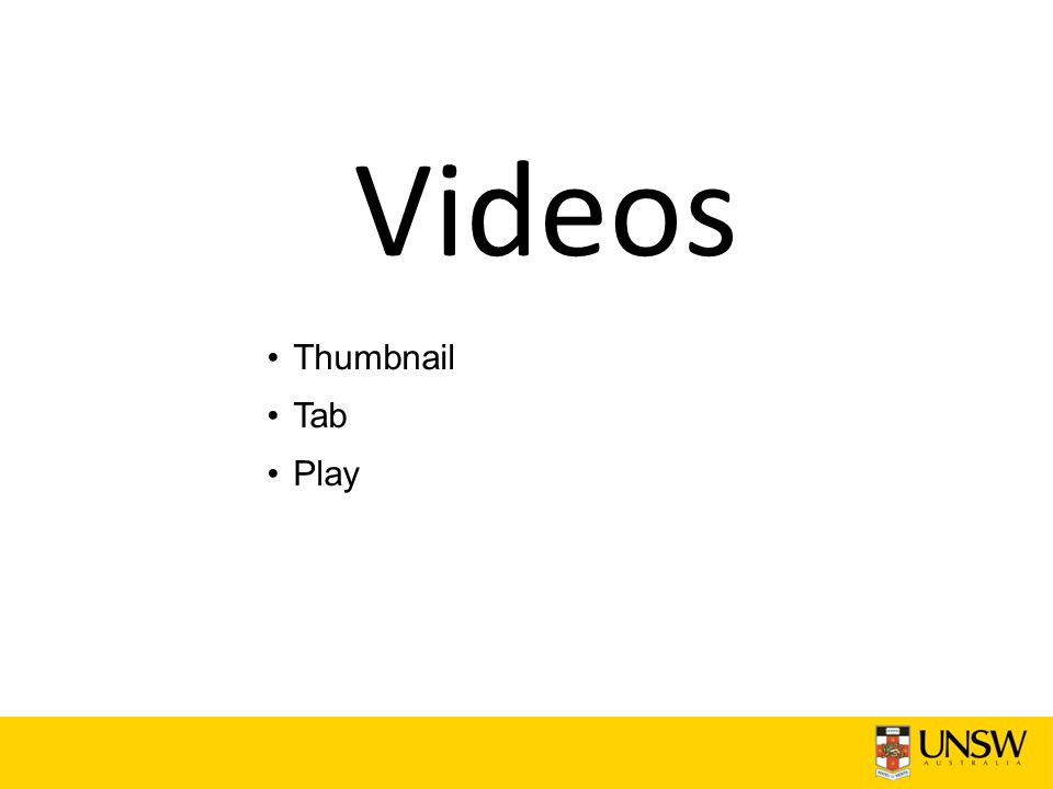 Videos Thumbnail Tab Play