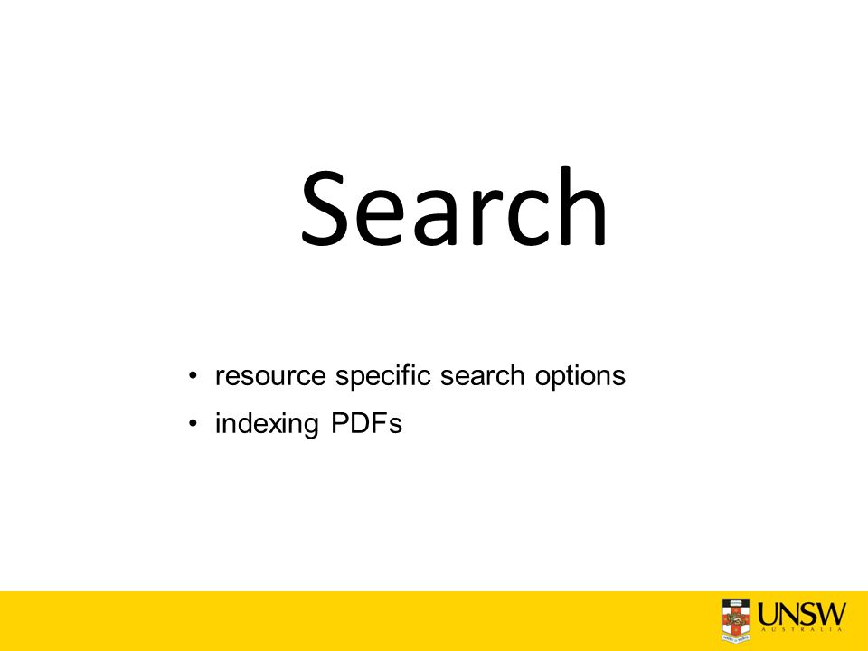 Search resource specific search options indexing PDFs