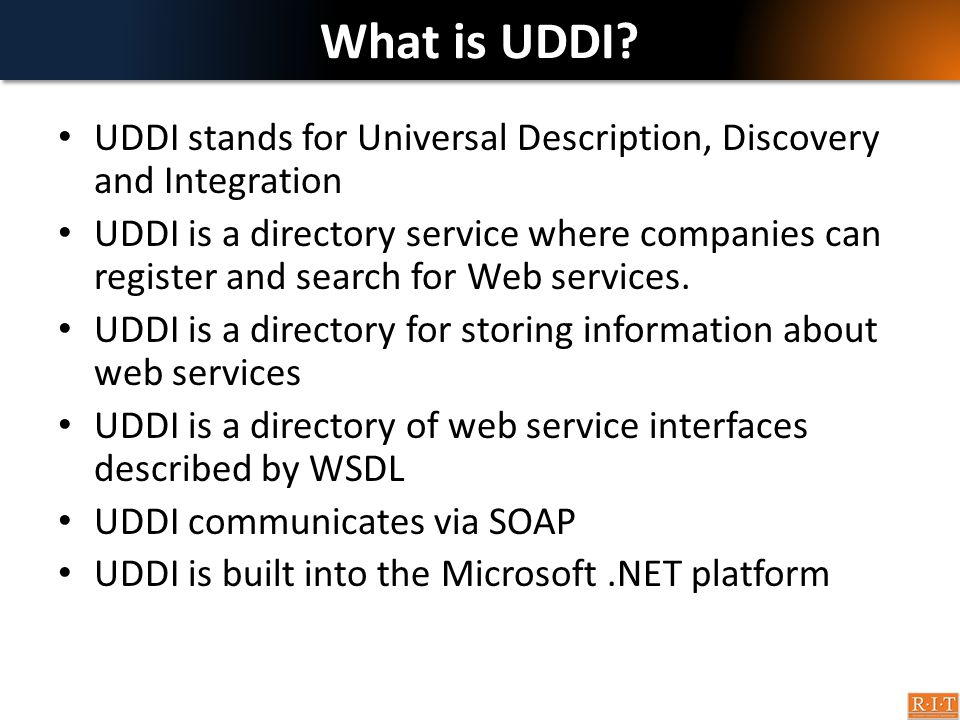 What is UDDI.
