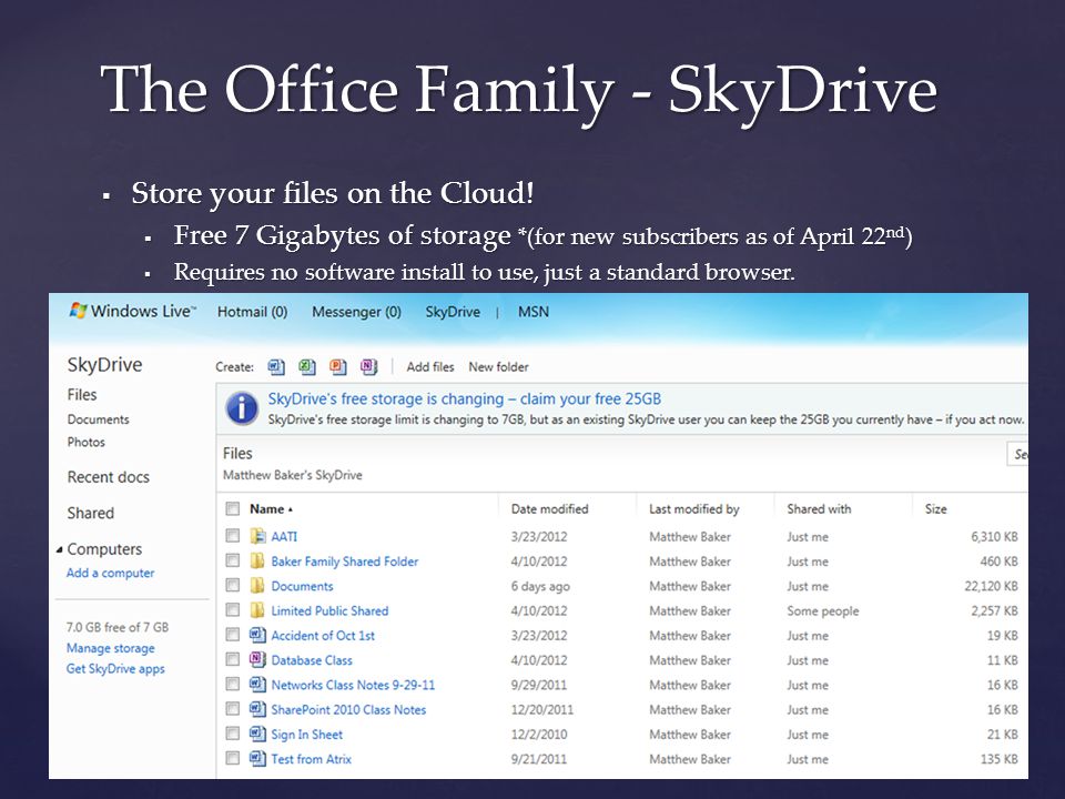  Store your files on the Cloud.
