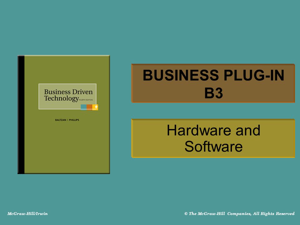 McGraw-Hill/Irwin © The McGraw-Hill Companies, All Rights Reserved BUSINESS PLUG-IN B3 Hardware and Software