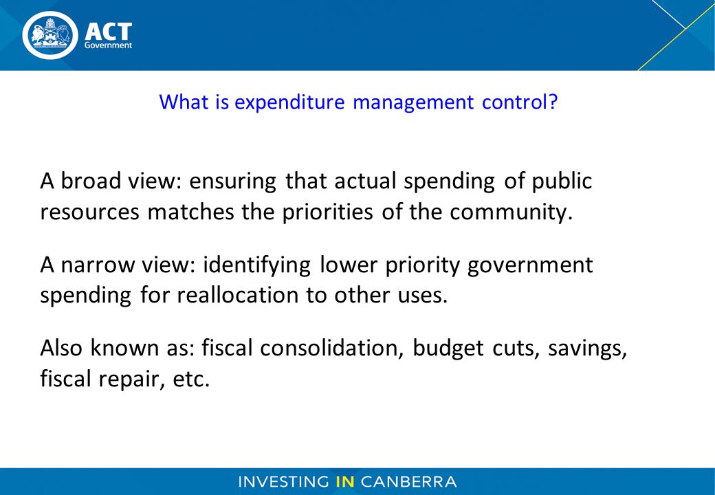 What is expenditure management control.
