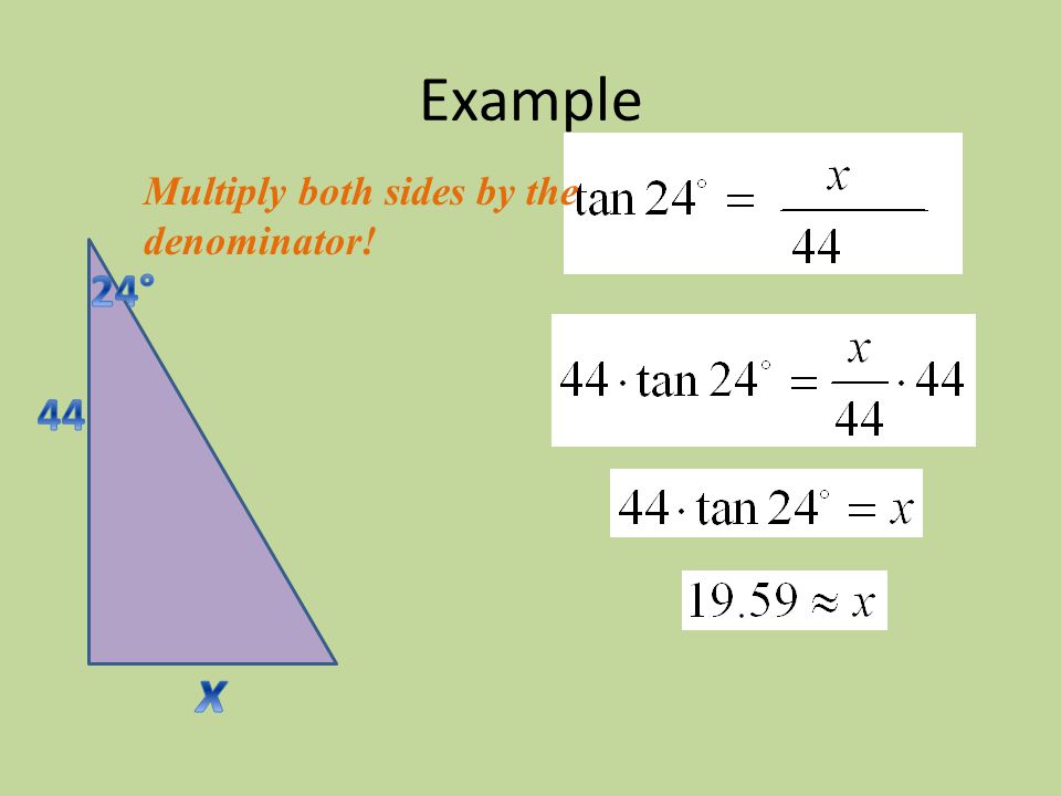 Example Multiply both sides by the denominator!