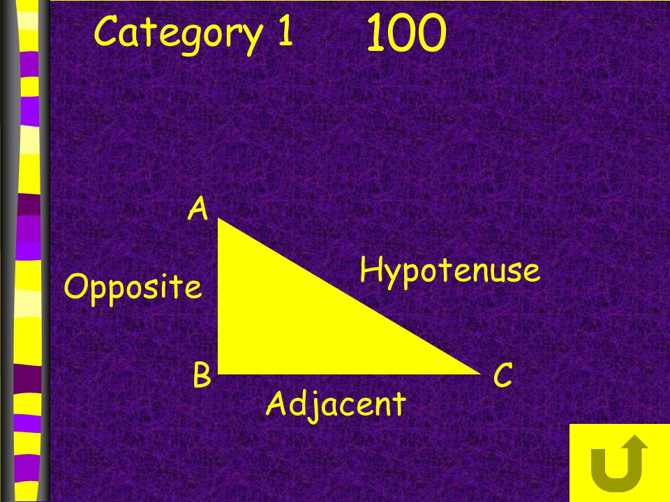Category A BC Hypotenuse Opposite Adjacent