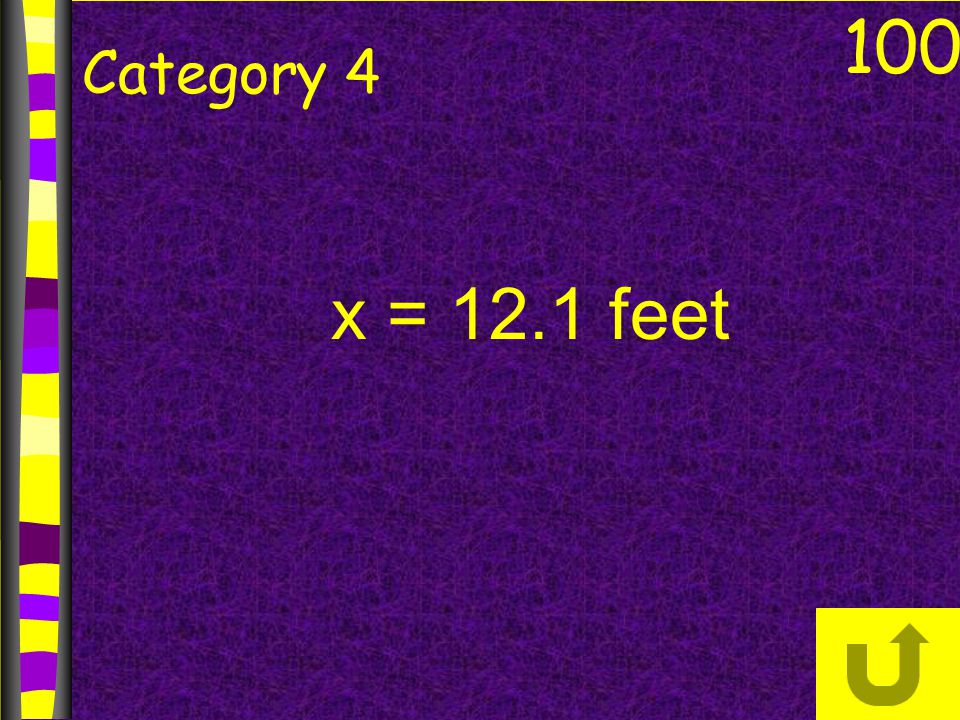 100 Category 4 x = 12.1 feet