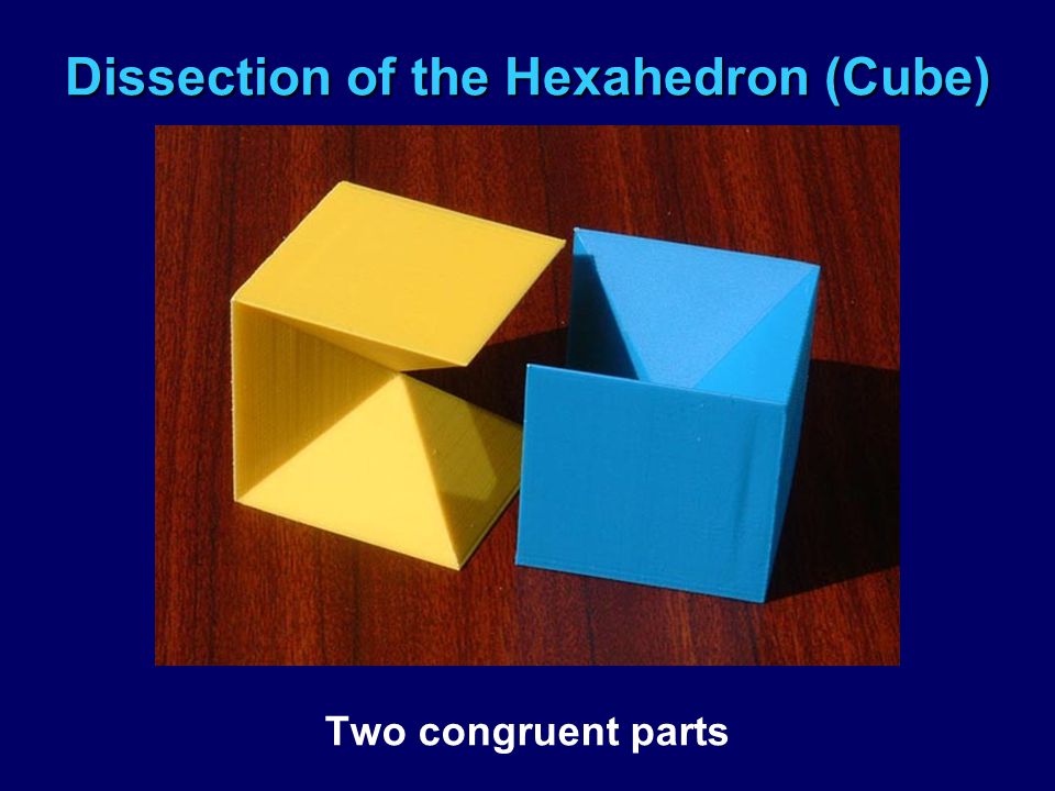 Dissection of the Hexahedron (Cube) Two congruent parts