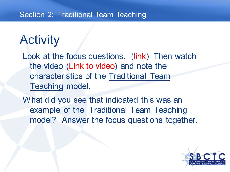 Activity Look at the focus questions.