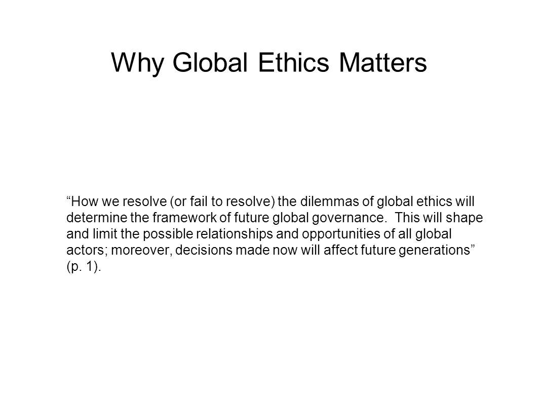 Global Ethics: An Introduction
