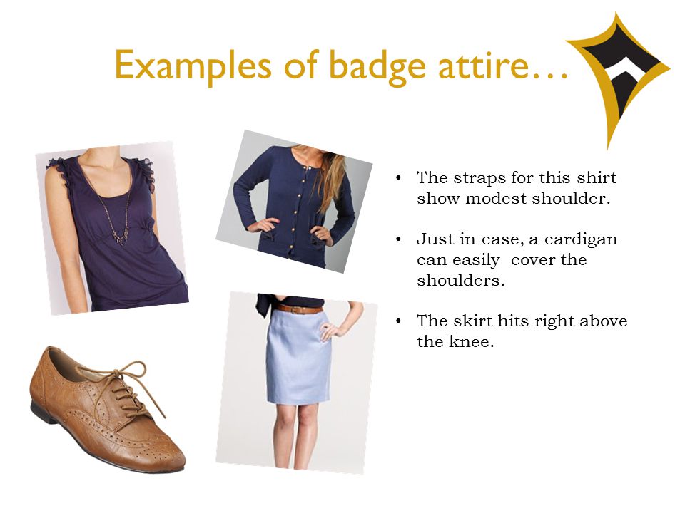 Badge Attire. What is “badge attire?” Badge attire can best be