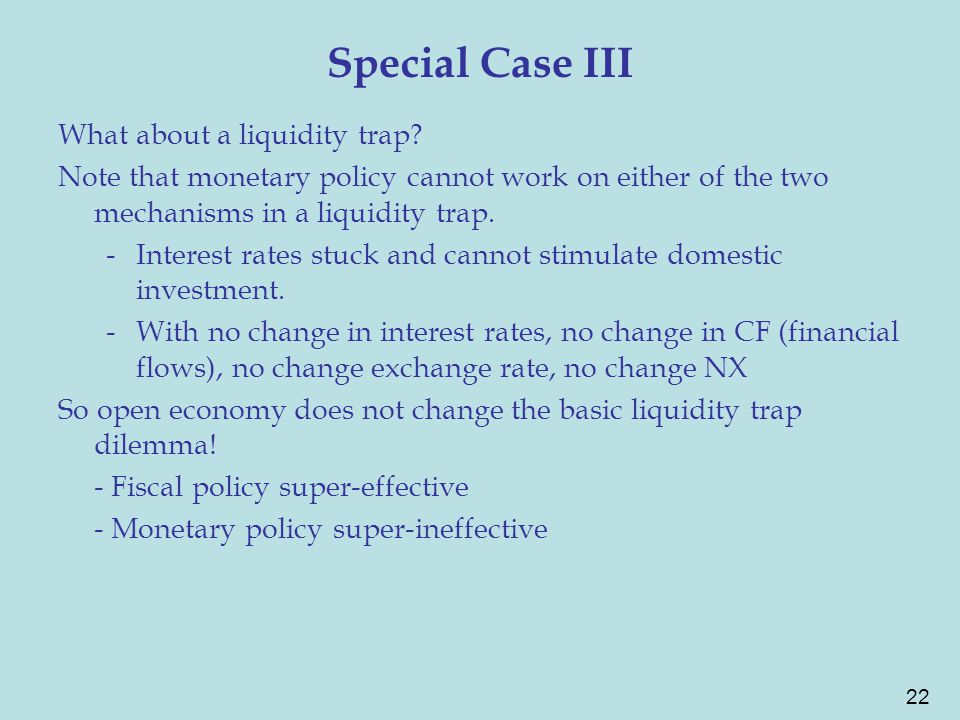 22 Special Case III What about a liquidity trap.