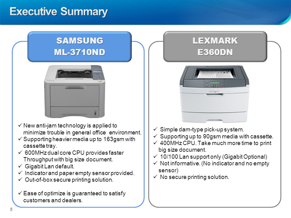 Competitor Comparison ML-3710ND vs. Lexmark E360dn Rev 1.2 B2B Biz Group  Samsung IT Solutions Business 24 Dec Playbook. - ppt download