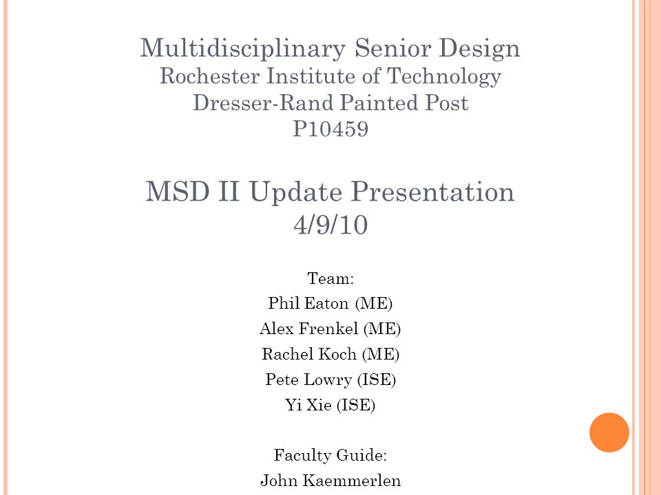 Multidisciplinary Senior Design Rochester Institute Of Technology