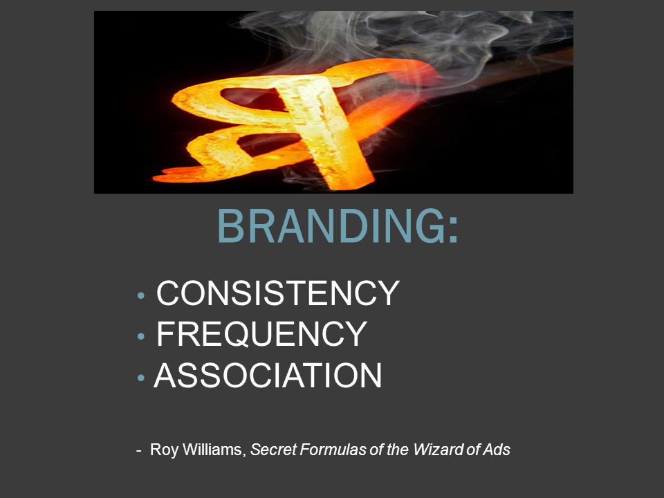 BRANDING: CONSISTENCY FREQUENCY ASSOCIATION - Roy Williams, Secret Formulas of the Wizard of Ads
