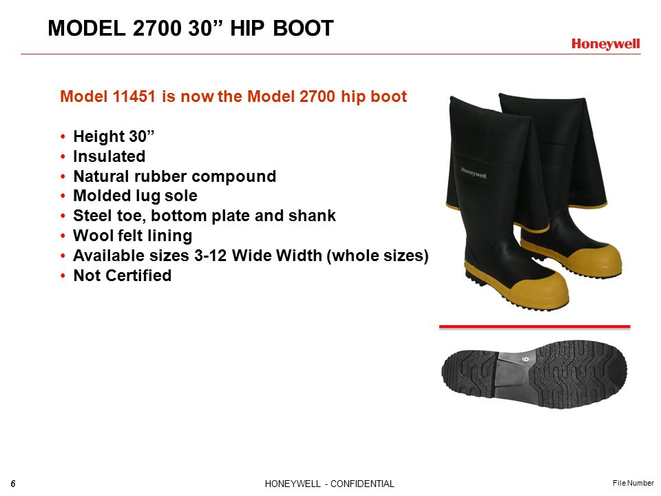 1HONEYWELL - CONFIDENTIAL File Number Honeywell Rubber Footwear Ranger  Series. - ppt download