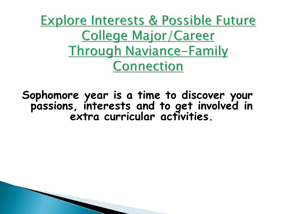 Sophomore year is a time to discover your passions, interests and to get involved in extra curricular activities.