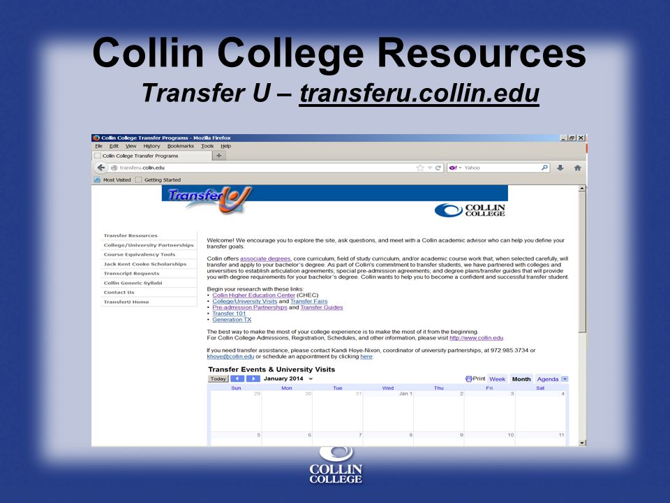 Collin College Resources Transfer U – transferu.collin.edu