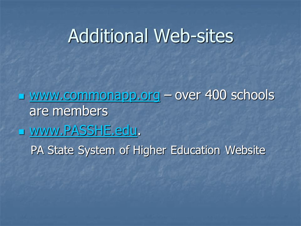 Additional Web-sites   – over 400 schools are members   – over 400 schools are members