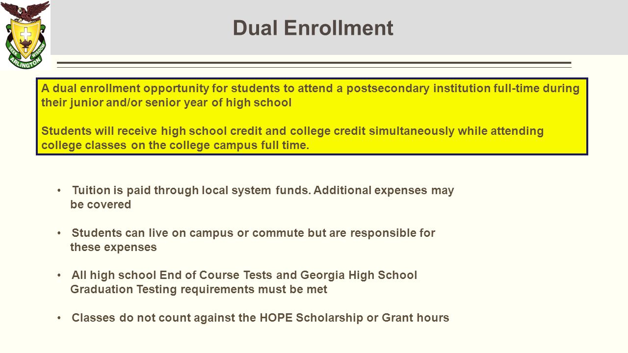 Tuition is paid through local system funds.