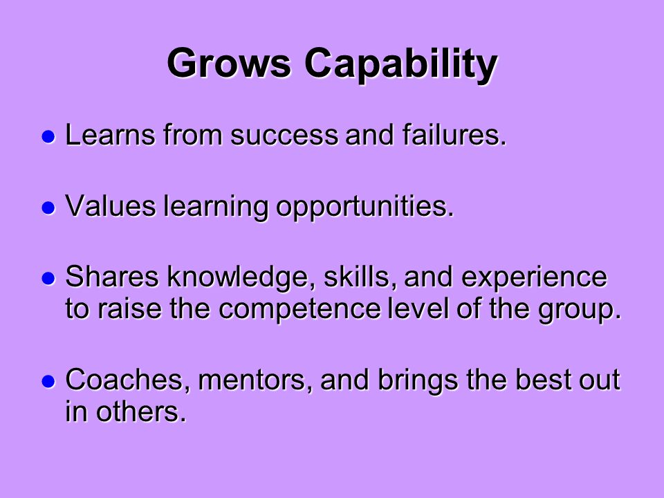 Grows Capability Learns from success and failures.