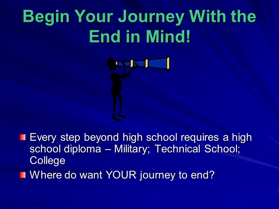 Begin Your Journey With the End in Mind.