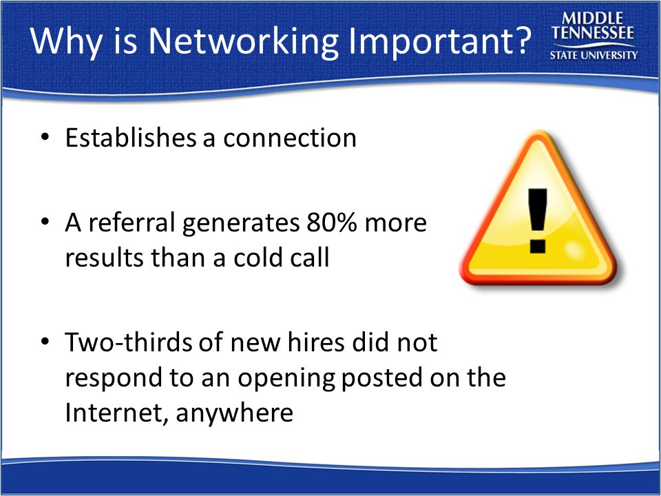 Why is Networking Important.