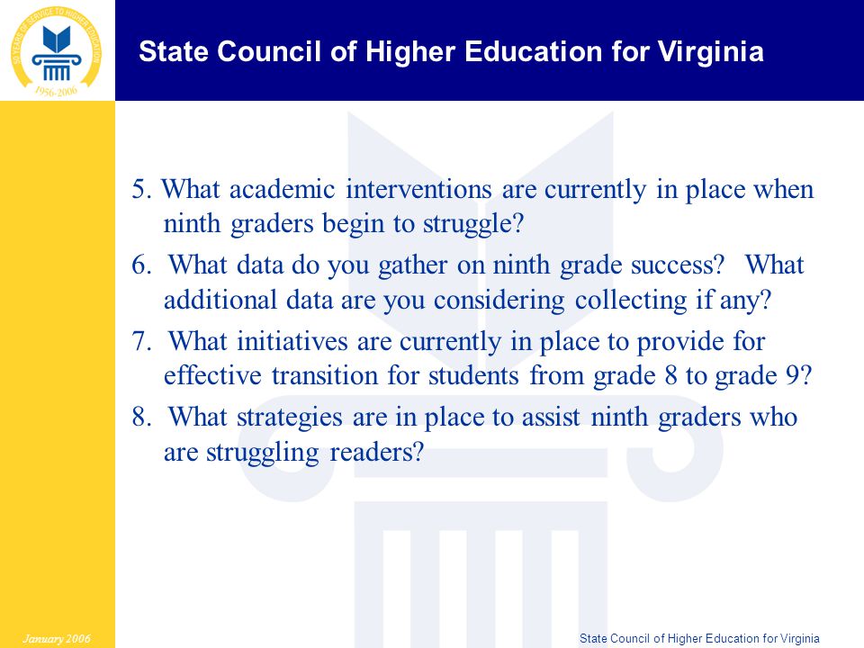 State Council of Higher Education for Virginia January 2006State Council of Higher Education for Virginia 5.