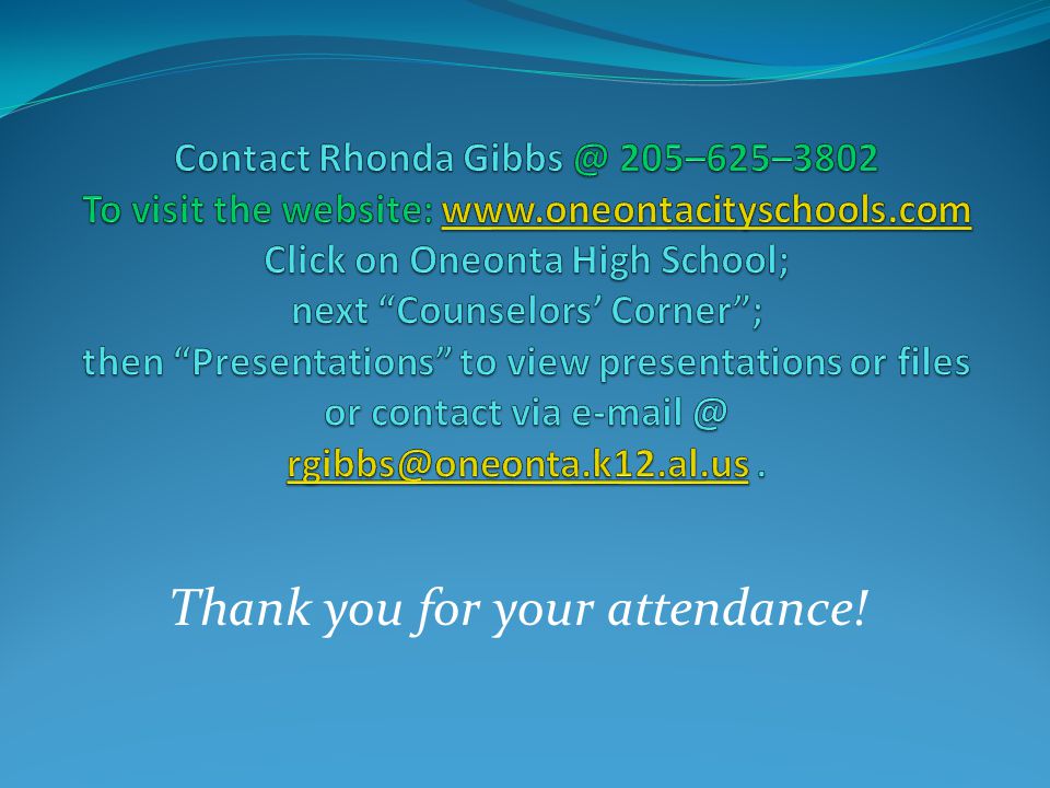 Thank you for your attendance!
