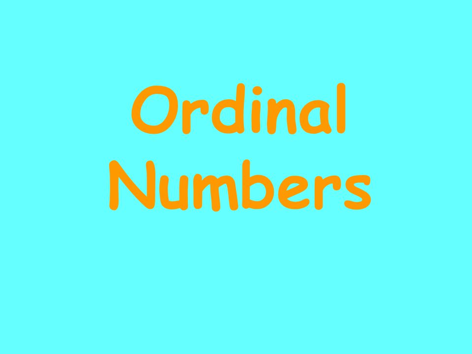 Ordinal Numbers