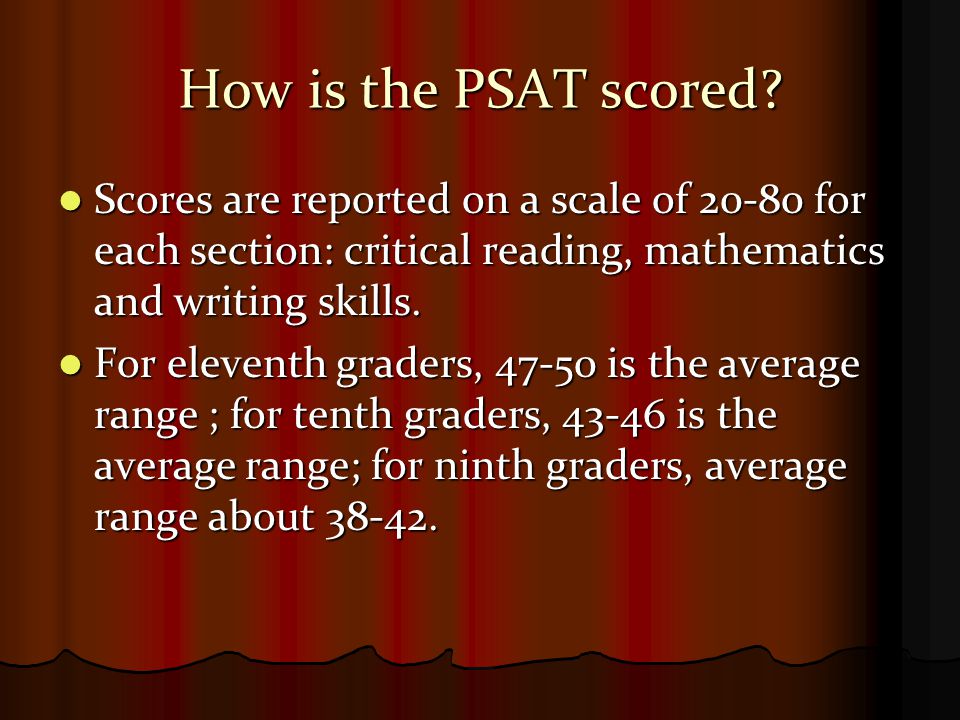 How is the PSAT scored.