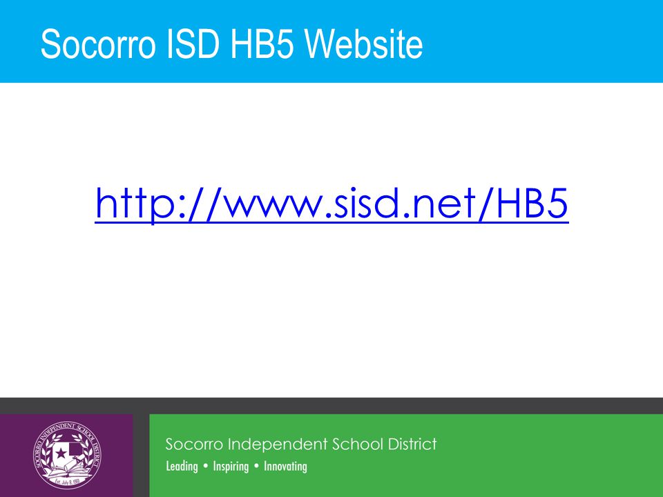 Socorro ISD HB5 Website
