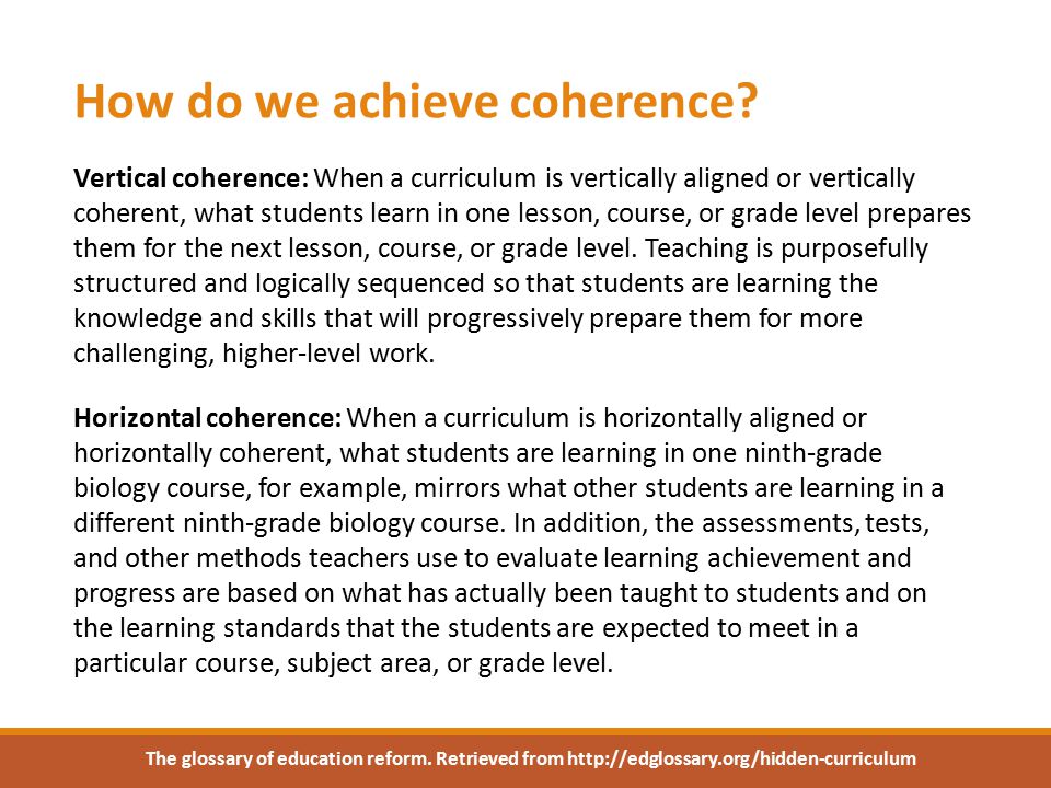 How do we achieve coherence.