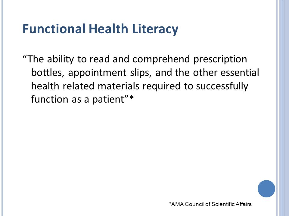health literacy its importance to healthcare professionals michelle