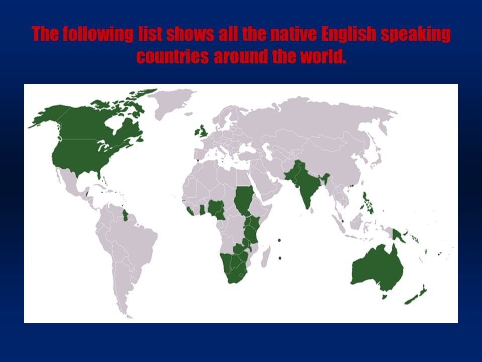 In english speaking countries they