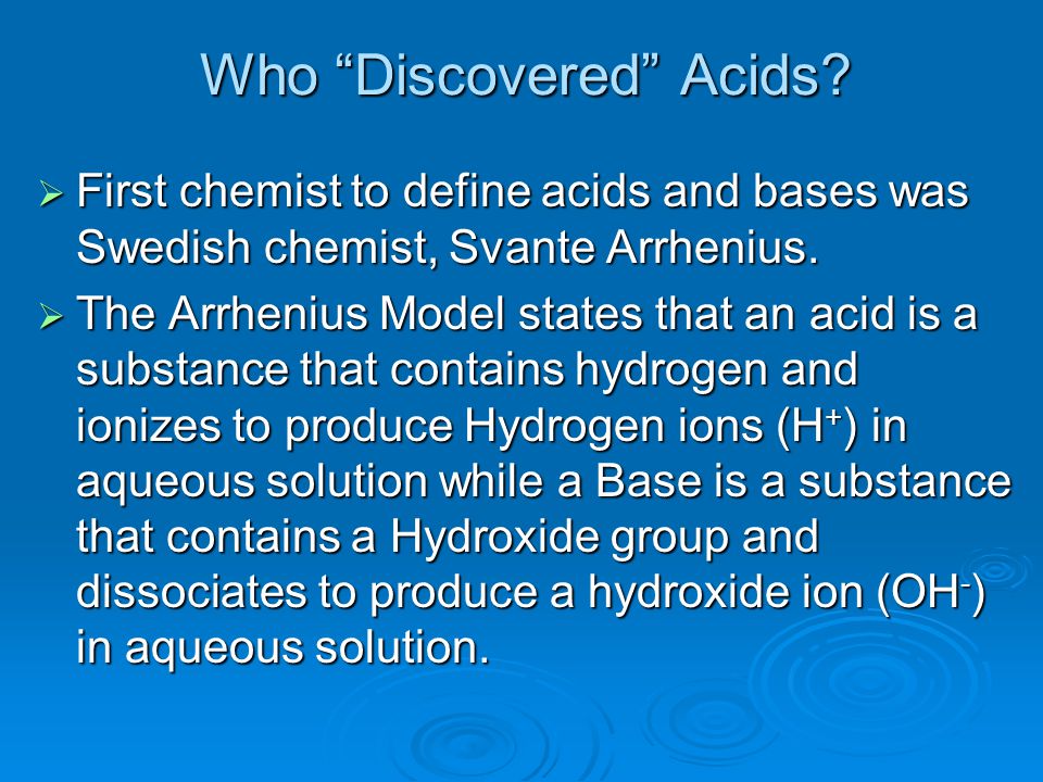 Who Discovered Acids.