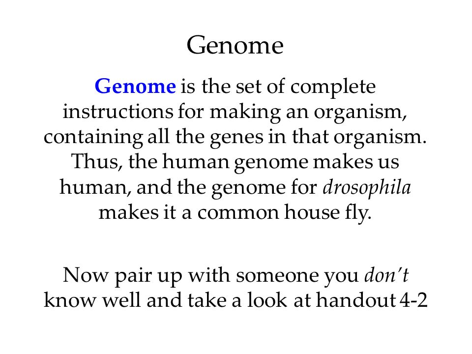 Genome Genome is the set of complete instructions for making an organism, containing all the genes in that organism.