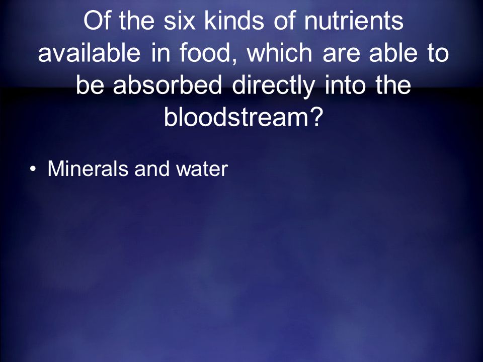 Minerals and water