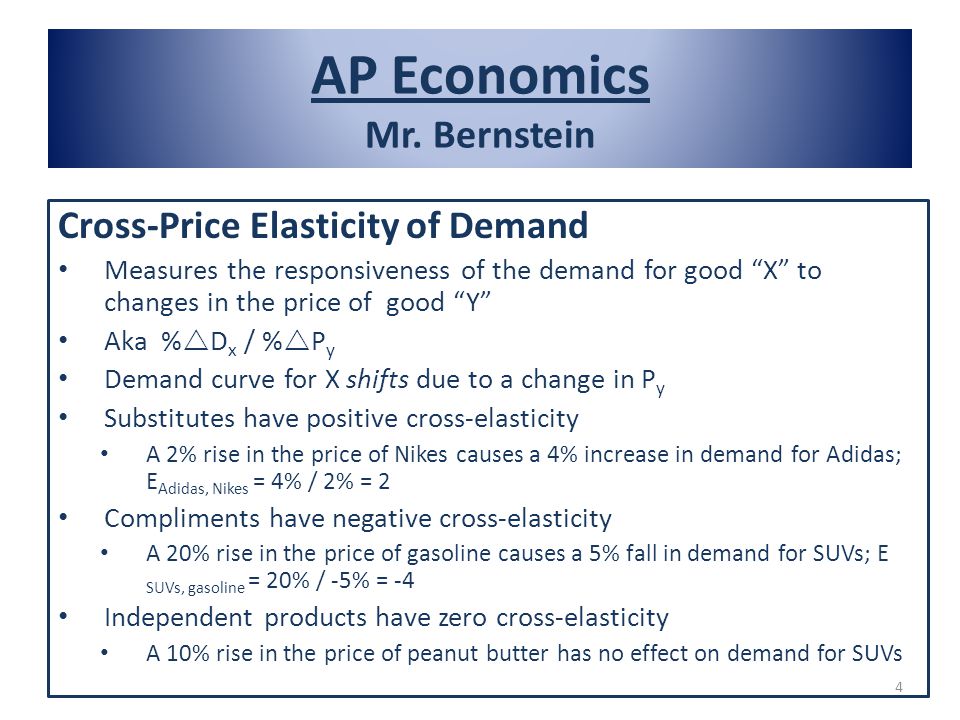 AP Economics Mr. Bernstein Module 48: Other Elasticities October 20, ppt  download