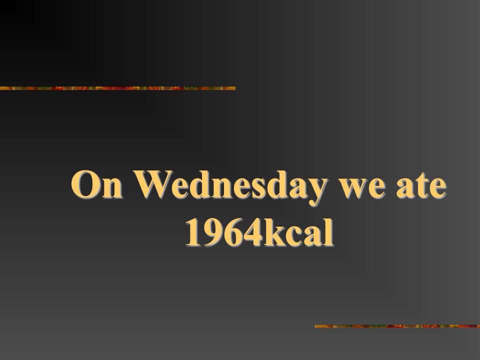 On Wednesday we ate 1964kcal